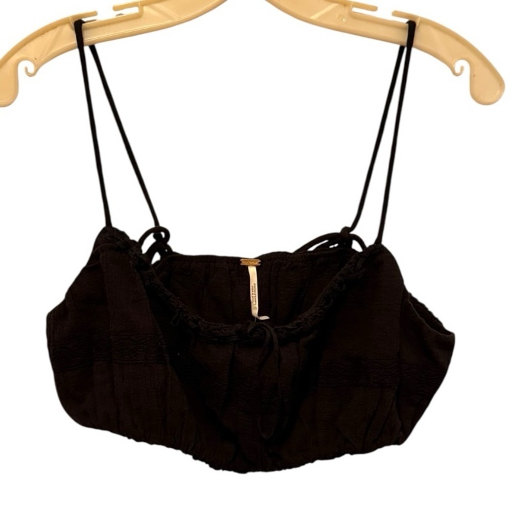 Free People Black Crop Top nwt